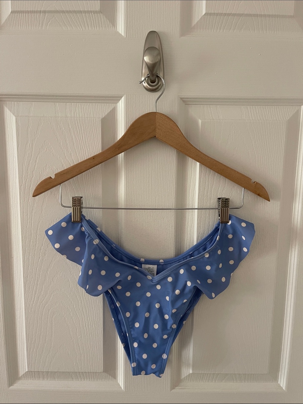 wild fable Blue Polka Dot Ruffle Bikini Bottoms